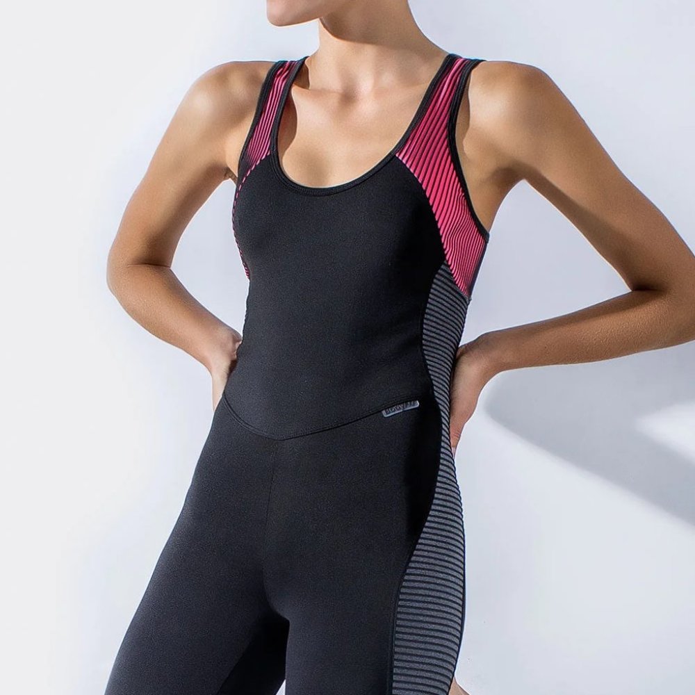 Jumpsuit 0653 Black  Gray Fucshia One size Colombian Body Fit Active Wear…